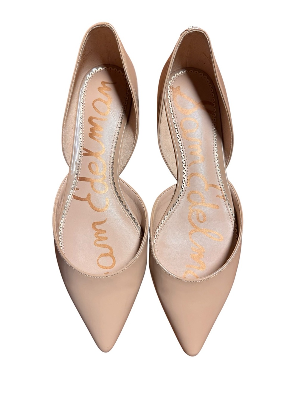 Sam Edelman Rodney D’Orsay Flats Size 8M Beige Patent Pointed Toe Slip On Shoes - Picture 4 of 10